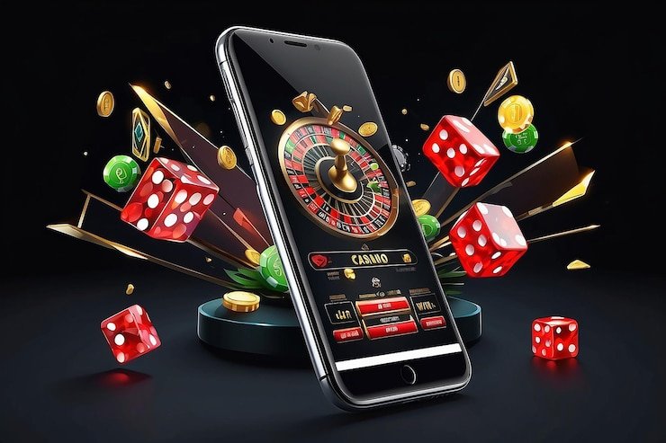 Pengguna smartphone sedang login ke aplikasi sports dan casino online